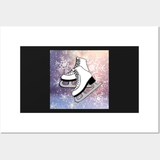 Snow & Ice Skates Winter Graphic Art Design Gift Posters and Art